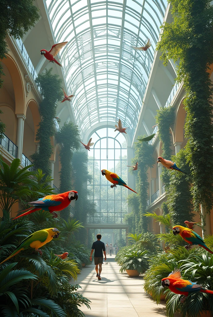 a large spacious indoor bird cage with ample room for flying and exercising