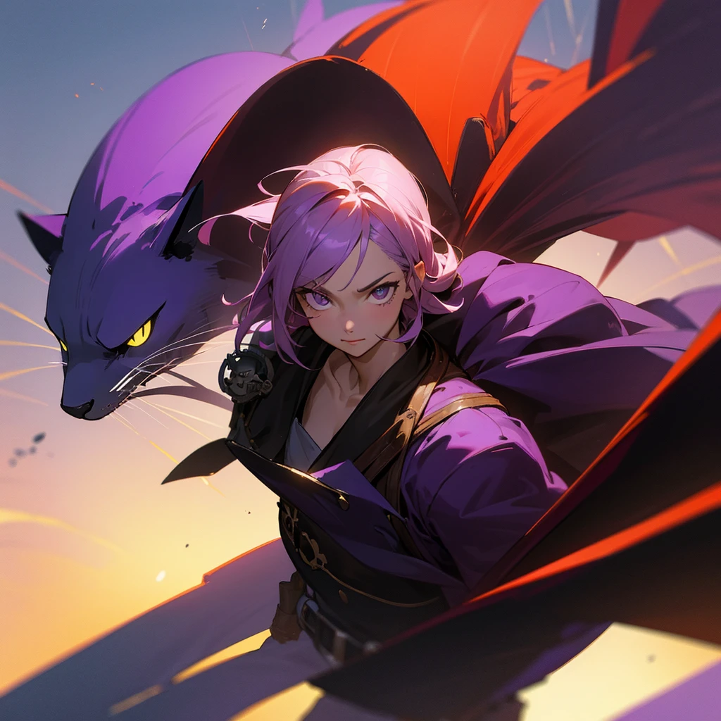 Human Cat Pirates on a Pirate Ship,purple,red, high resolution images 4K,Ultra quality, shadow light