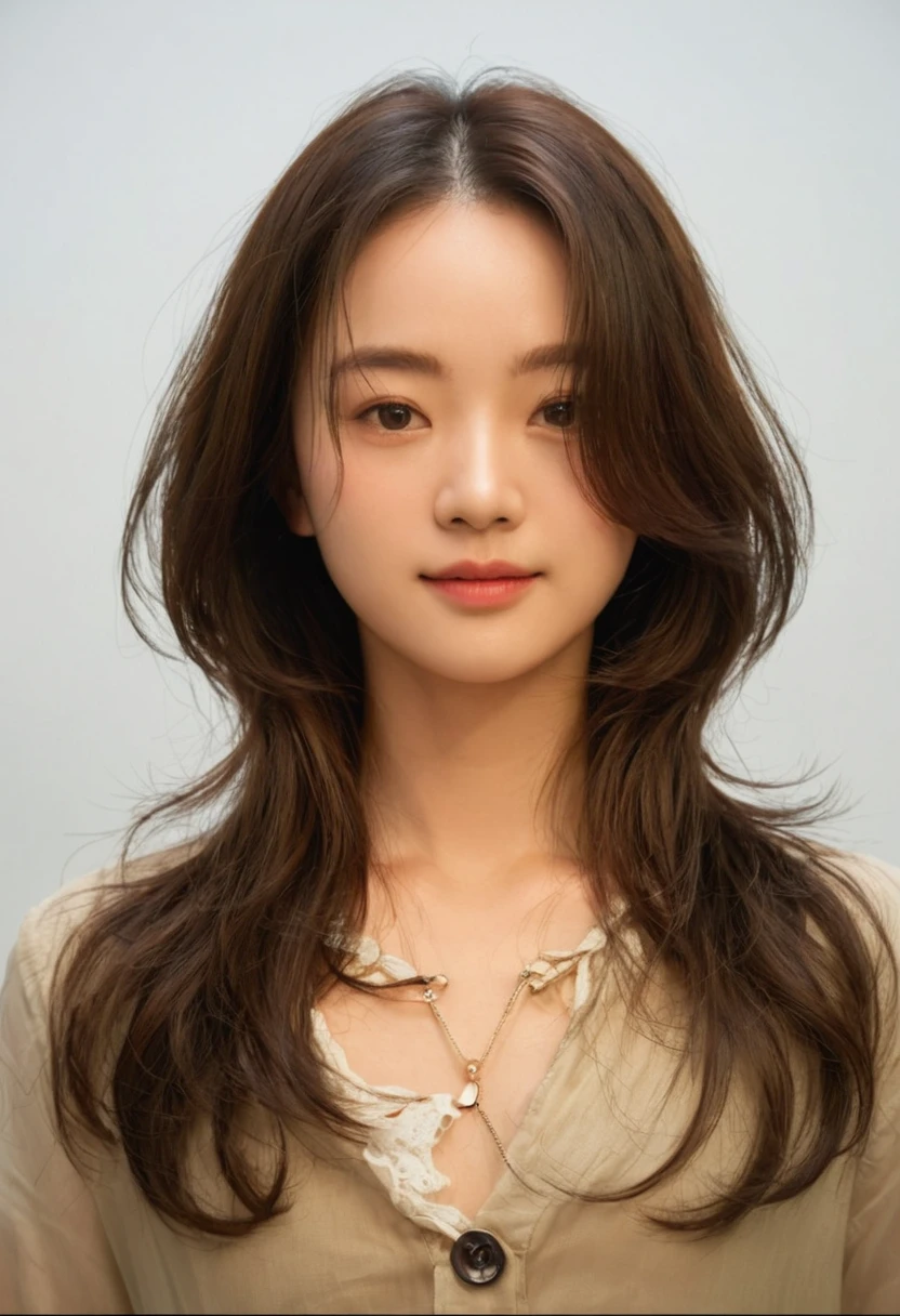 Best Quality, 8k, Masterpiece, (Portrait: 1.3), (photo realistic:1.4), (hyper realistic:1.4), Sharp Focus, looking at viewer, (smoother lighting:1.1), (increase cinematic lighting quality:0.9), realistic lighting, backlighting, light on face, ray trace, (brightening light:1.2), (Increase quality:1.4), sharp detail, (best quality real texture skin:1.4), finely detailed eyes, black_eyes, finely detailed face, 2 Korean woman, (white formal_shirt:1.4), (Create an image maintaining the original base model hairstyle:1.5)