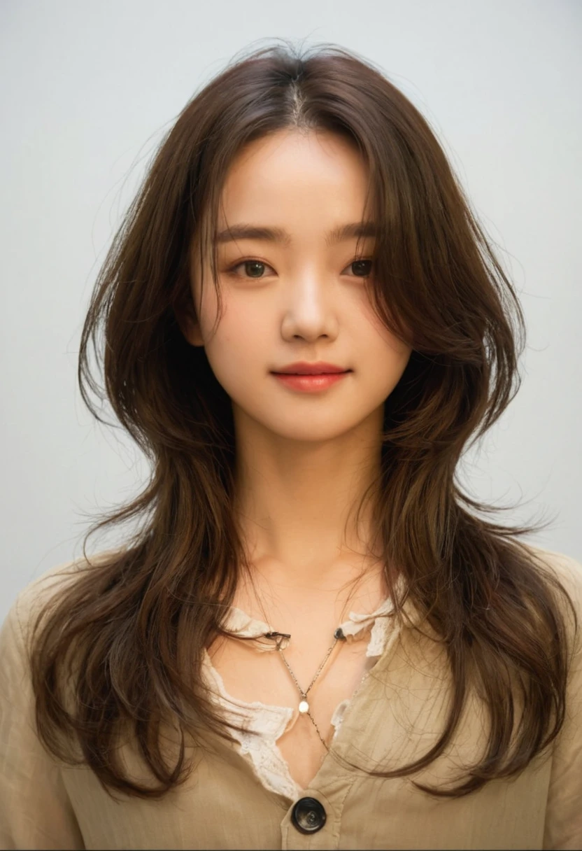 Best Quality, 8k, Masterpiece, (Portrait: 1.3), (photo realistic:1.4), (hyper realistic:1.4), Sharp Focus, looking at viewer, (smoother lighting:1.1), (increase cinematic lighting quality:0.9), realistic lighting, backlighting, light on face, ray trace, (brightening light:1.2), (Increase quality:1.4), sharp detail, (best quality real texture skin:1.4), finely detailed eyes, black_eyes, finely detailed face, 2 Korean woman, (white formal_shirt:1.4), (Create an image maintaining the original base model hairstyle:1.5)