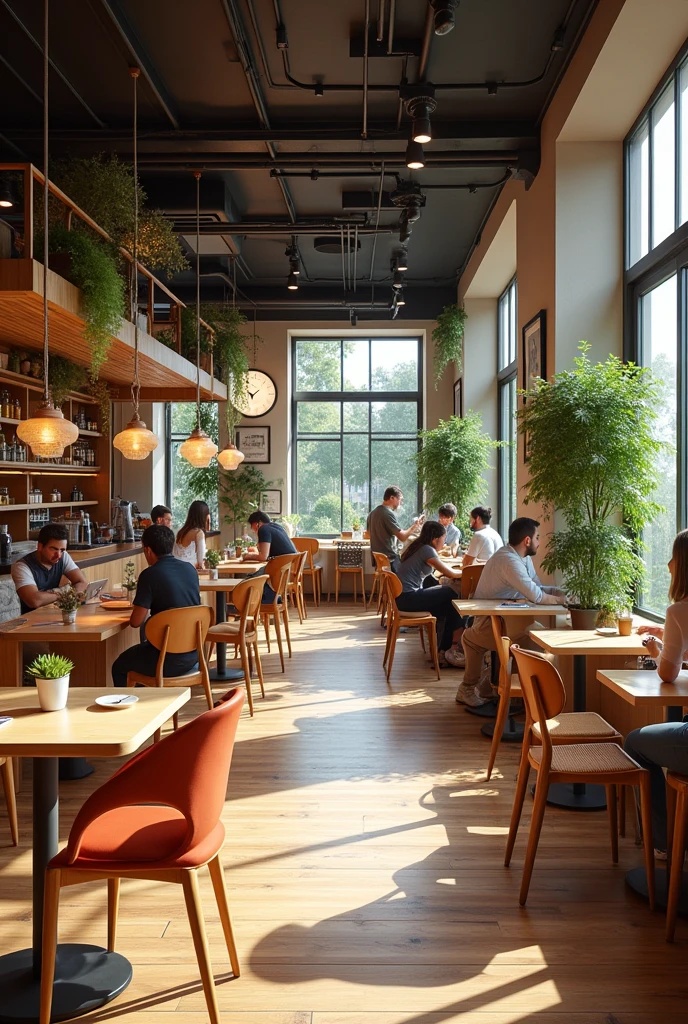 The concept revolves around a café where customers do not pay for the food or activities but rather for the time they spend in the space. This includes access to a variety of food items, beverages, games, activities, and a comfortable environment conducive to both relaxation and work. It's a hybrid model combining elements of a café, co-working space, and entertainment hub.