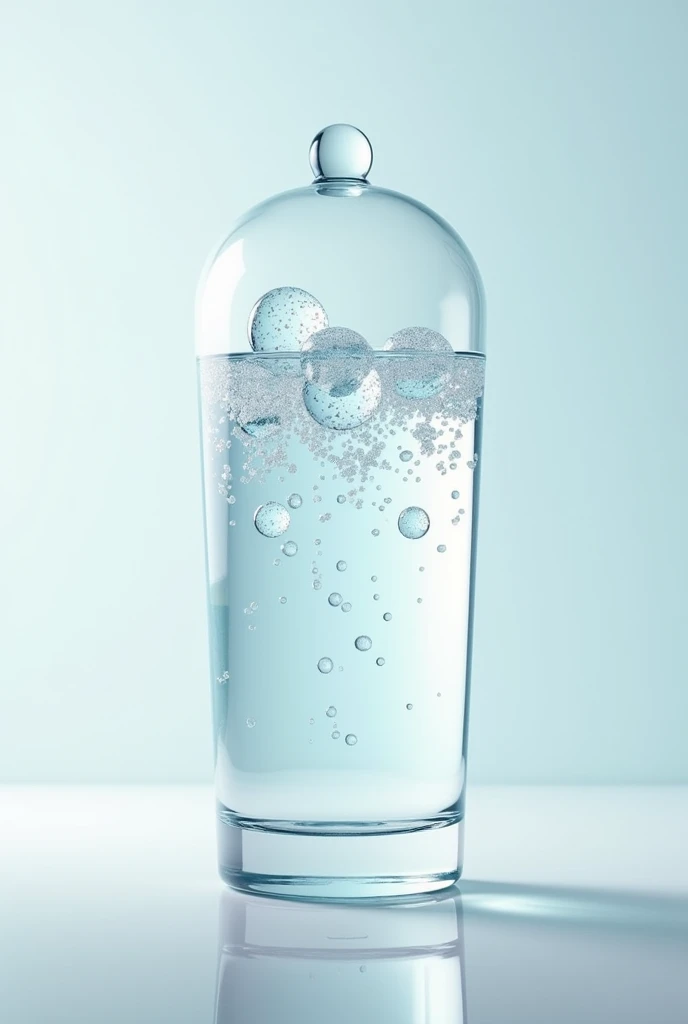Create a picture of a carbonated water float with a dome cover