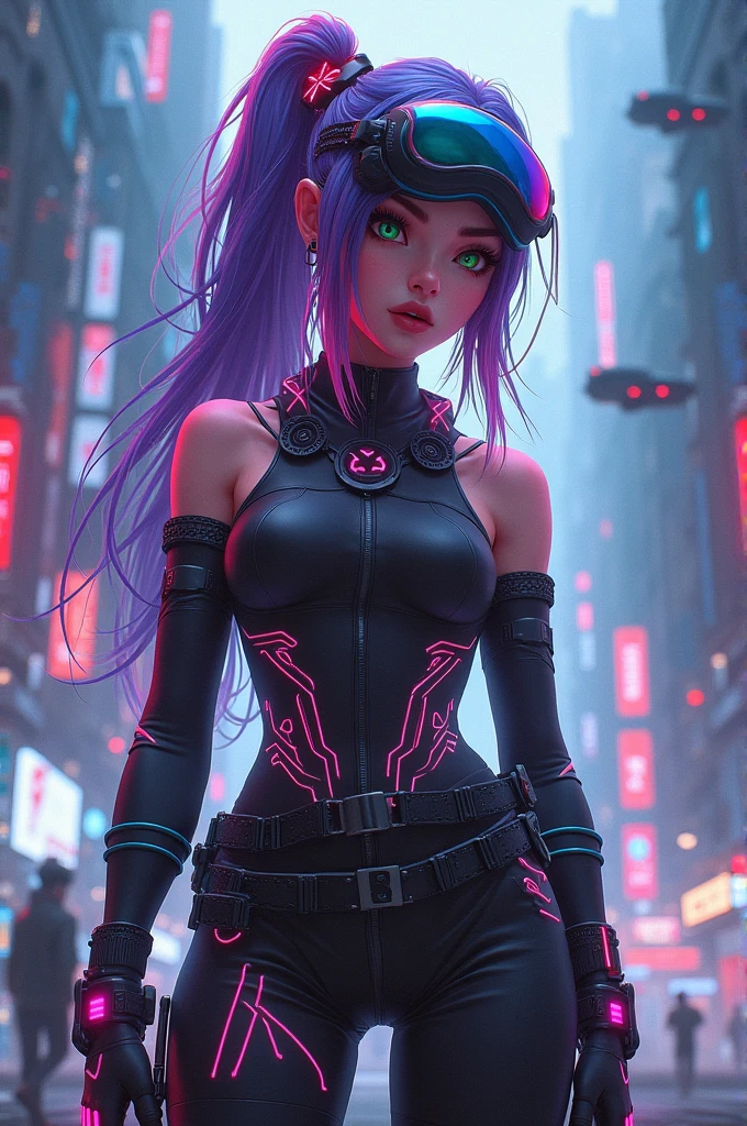 Anime girl, cyberpunk style