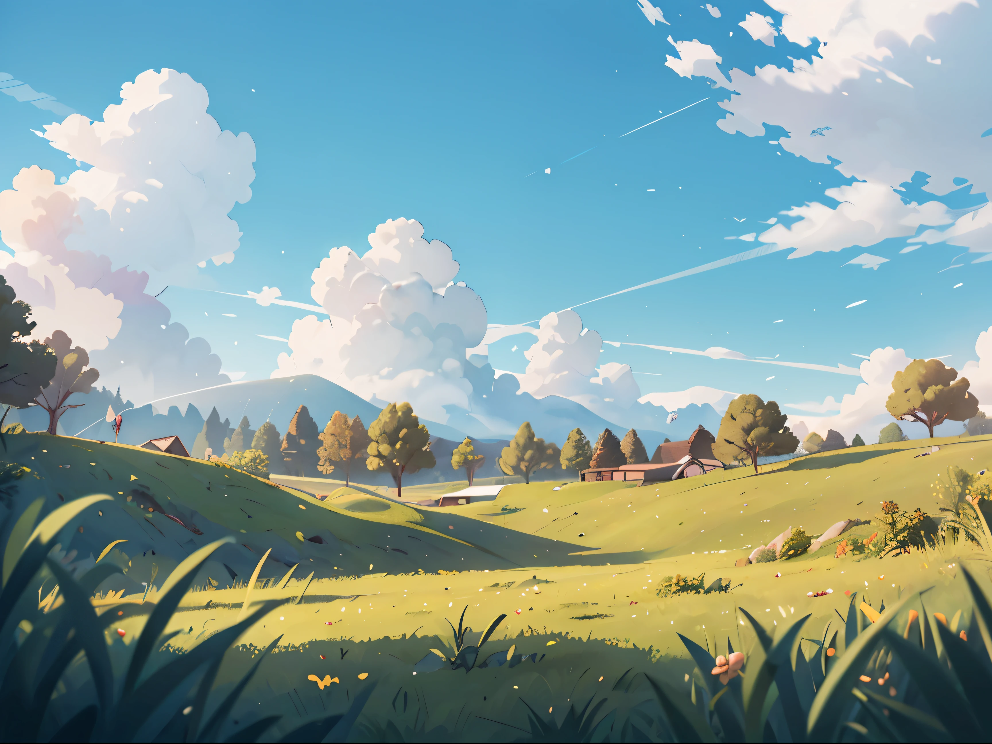 sky with grass no trees