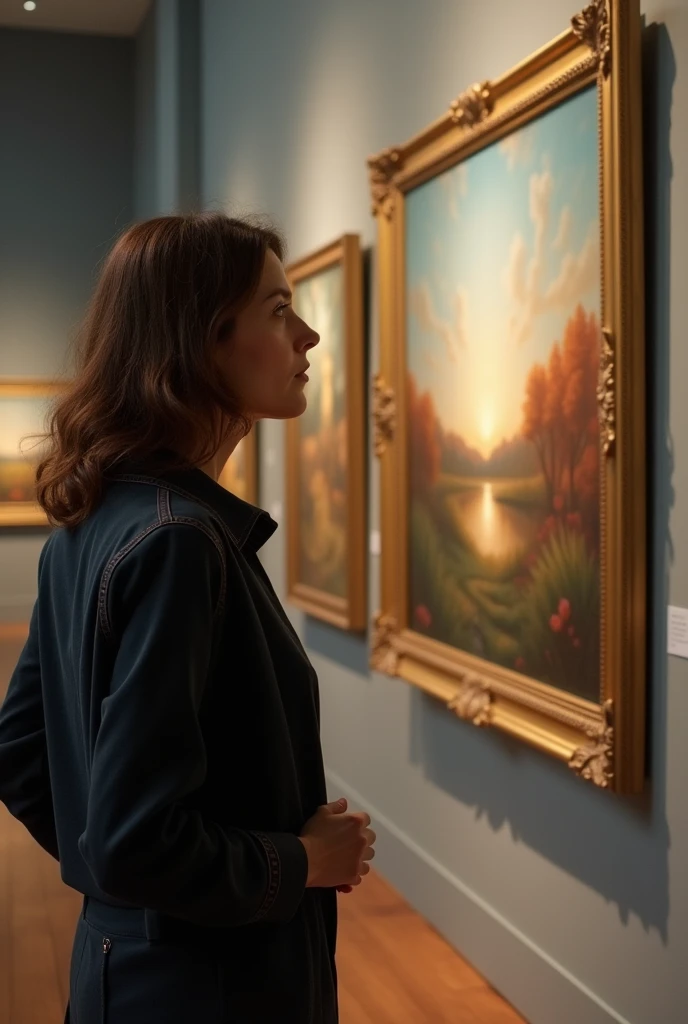 Person looking at a painting