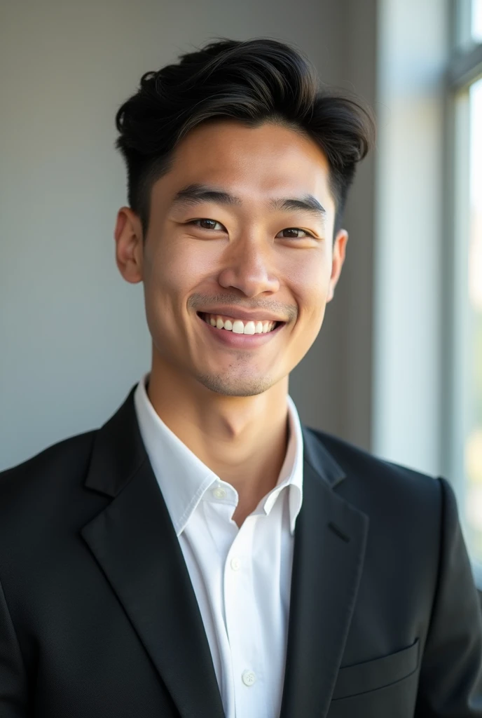Professional  male Student look for linked profile, black suit with white shirt , black hair , decent smile , Hd Clear