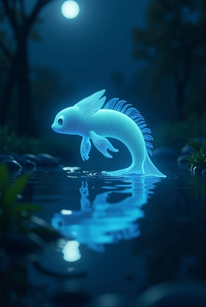 Luminiscent animal at night
