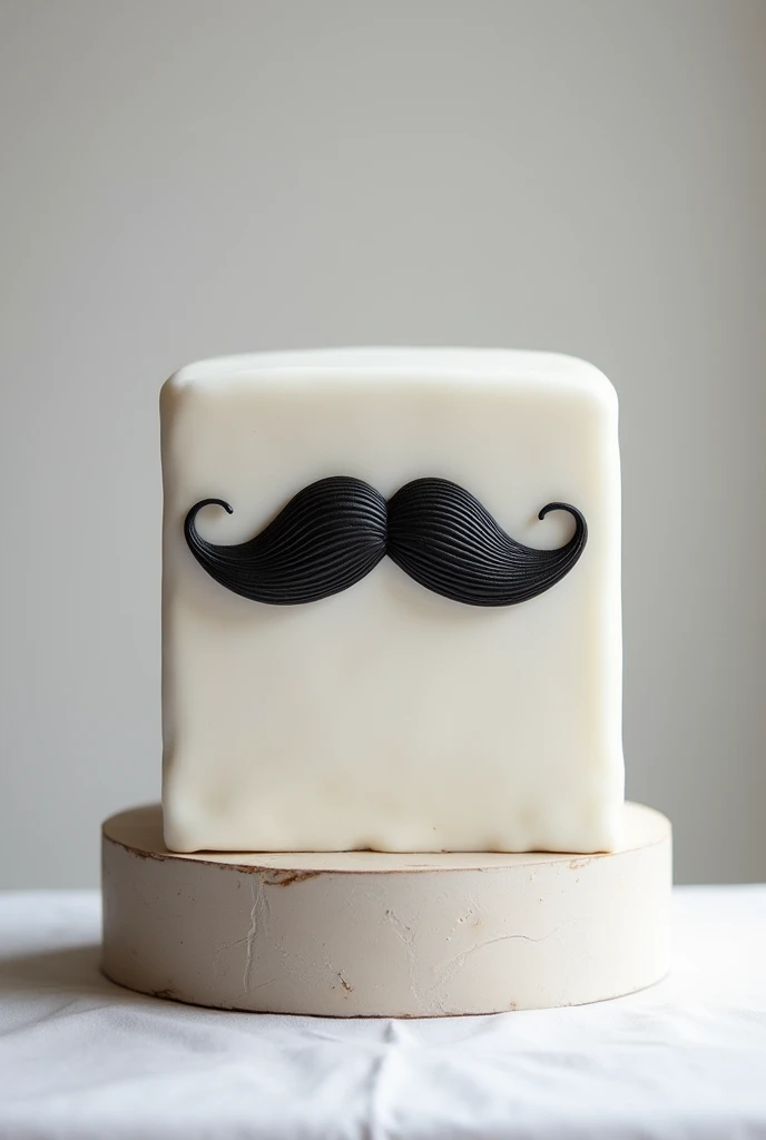 Moustache cake design in square shape little asthetic and unique