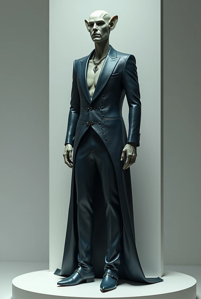 Create a Master Shiva style alien man but with a suit, stark, Cao Cao