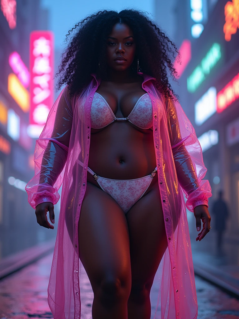 flexible synchronicity, eloquence, insanely Perfect curvature, BIG BOOTY CONTEST winnerwinners, cinematic photography GODDESS fully clothed, MASSIVE PROTRUDING PUMPED ASS, She has rock hard wash board abs, mixed with triangular tapered waist, paired with contrasting hip dips wide MASSIVELY PUMPED BULGING BUTTOCKS, dark skin Moor, translucent plastic NEON raincoat in the theme of IMMENSELY MASSIVE PROTRUDING BULGING: EXQUISITE BUTTOCKS: ASS: BOOTY: GLUTES: WIDE HIPS: HIP DIPS