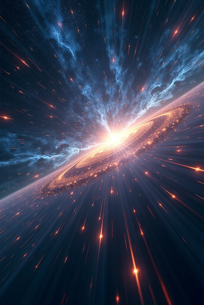 Deep universe with stars as if I were traveling at the speed of light