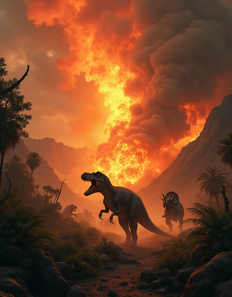 Forest fires in the time of the dinosaurs.