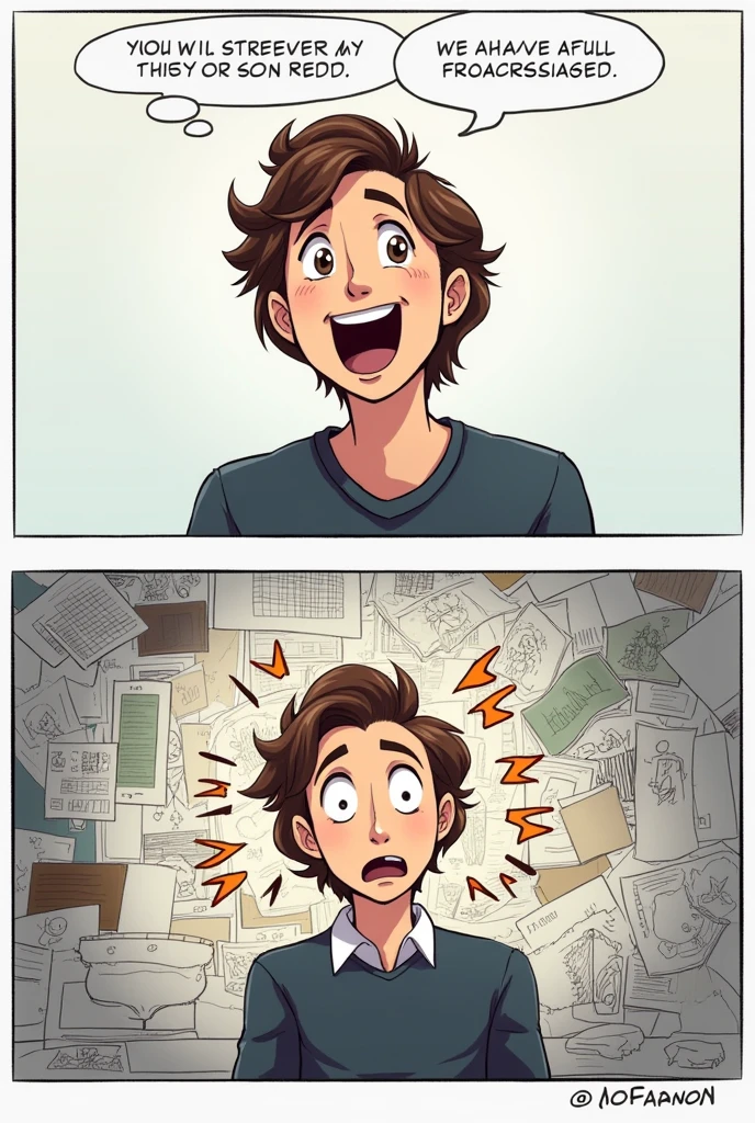Two-panel meme:
	•	Panel 1: A person looking excited, with the text, “When the client sends over a simple design request.”
	•	Panel 2: The same person looking stressed, surrounded by complex sketches and fabric swatches, with the text, “When the ‘simple’ request turns into a full project.”