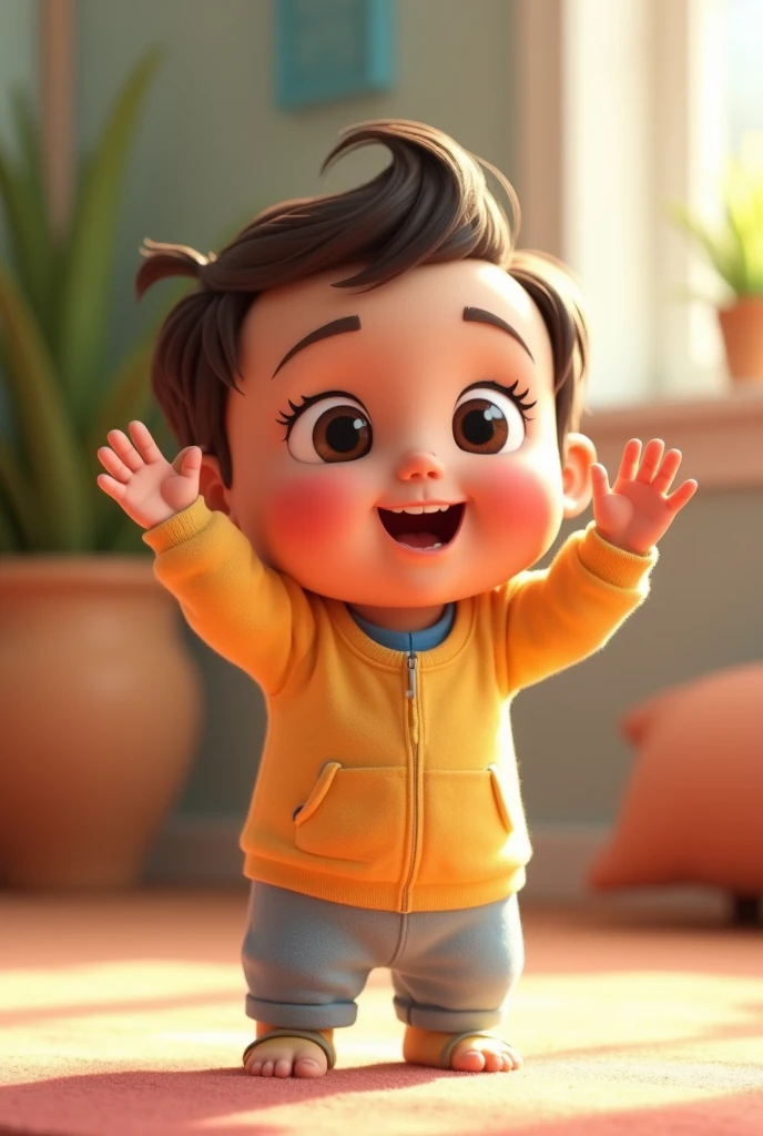 Ek Chhota sa baccha bye bye kahate hue animated 3D video