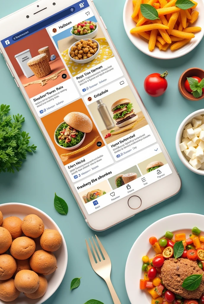 Create a digital marketing plan for a fictitious food company for Facebook 