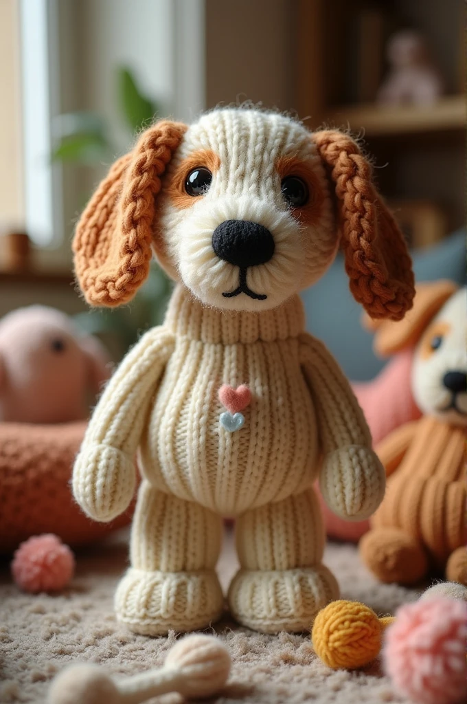 Knitted humanoid dog