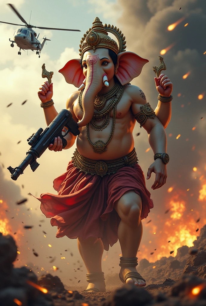 The solidiar lord ganesha
Attaking to enemys with ak47
Nade blasting backgroung
Hunter eyes
Missles atacking by helicopter
Image in t shirt
