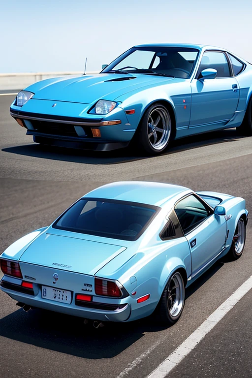 High resolution, anime, car, Blue Nissan Fairlady Z・S30