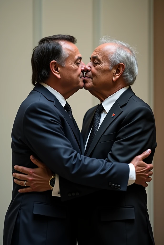 President Bolsonaro kissing President Lula 