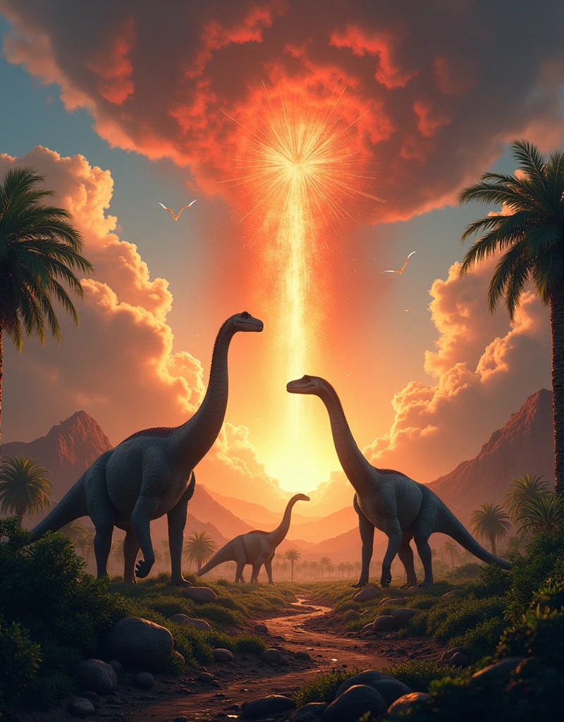 Dinosaurs becoming extinct due to asteroid