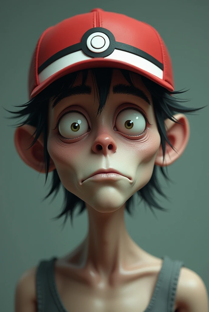 White adult, Scrawny, YouTube profile, with pokeball pokemon cap, 2d, Only from the neck up