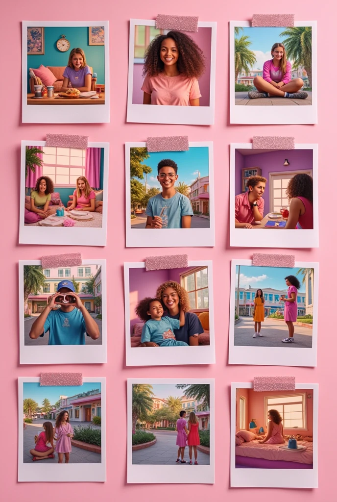 Make an Instagram feed for a community manager with pink y2k , 9 images 