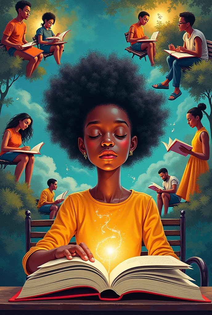 Please create a poster or drawing about the importance and impact of literature in every day living