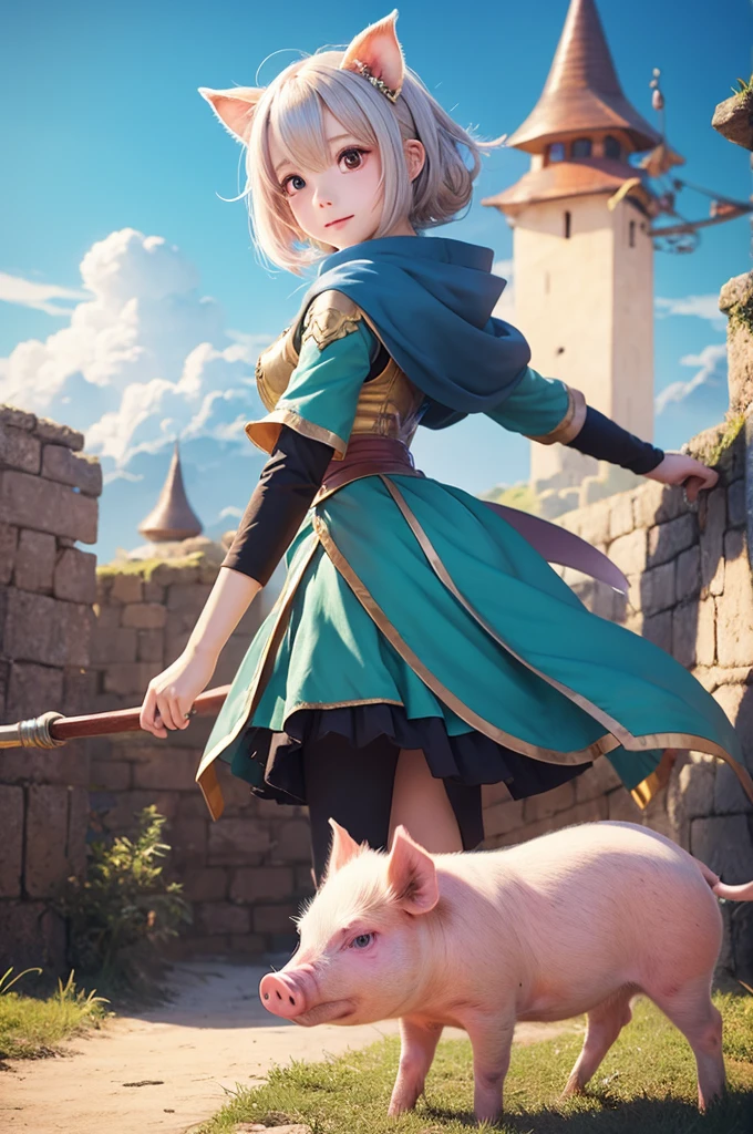 pig Brave anime An illustration cute Fantasy