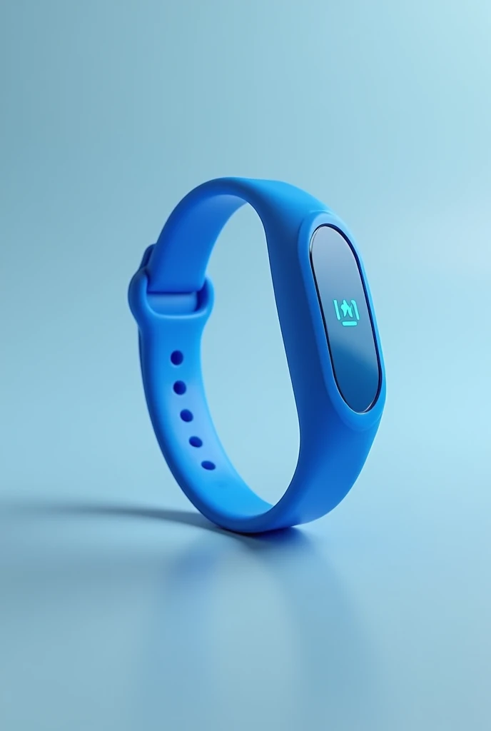 Generate an professional image for a blue wristband that is made for the security of girls