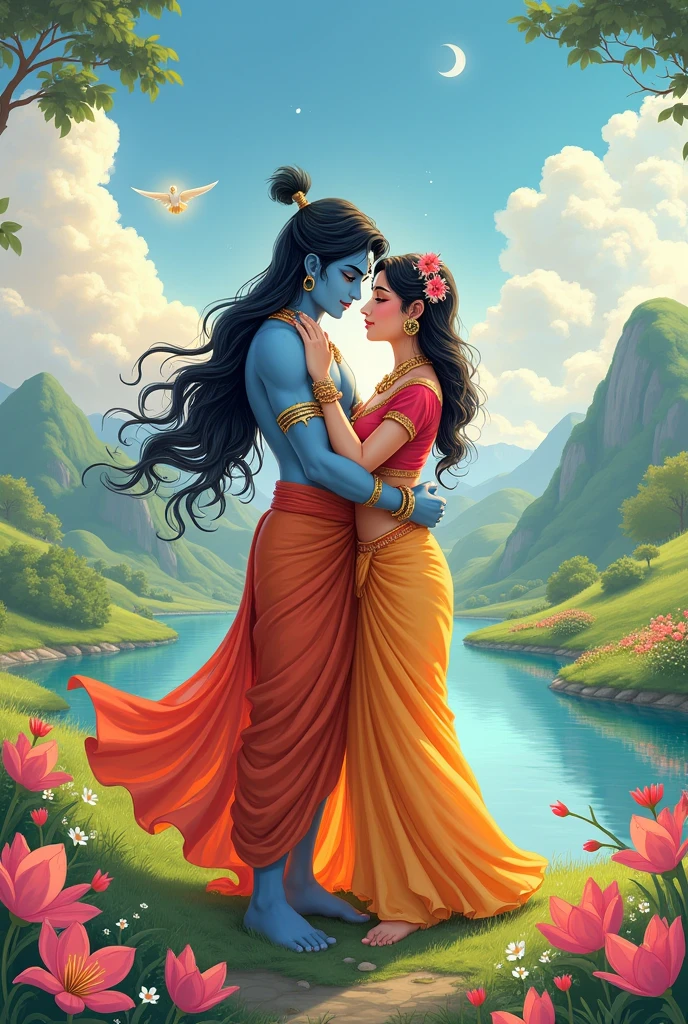 Radha Krishna images anime style