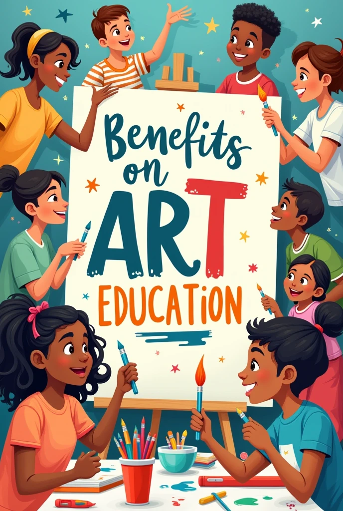 create a poster about the benefits of art education easy to draw