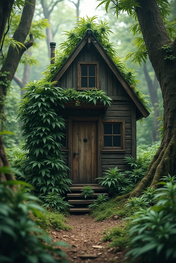 abandoned wood tiny house ganja tree