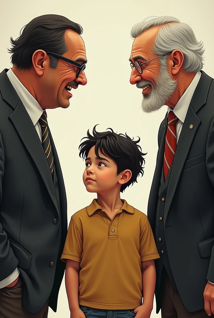 The Question that Sparked Change:
Image Prompt: A young Robert Kiyosaki is seen standing between the two father figures. "Poor Dad" is shown saying, "We can't afford it," with a worried expression, while "Rich Dad" is smiling and asking, "How can we afford it?" The scene captures the pivotal moment that makes Robert reflect on the different mindsets, leading to his realization about financial education.