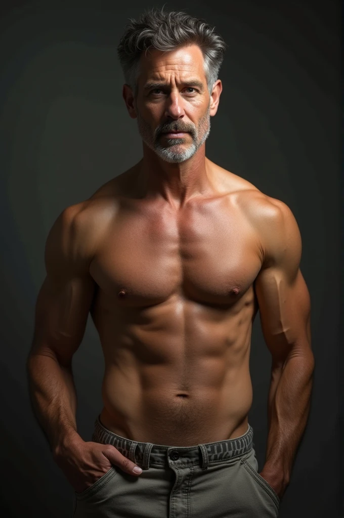 A handsome, sexy male professor in his late forties age fully naked
