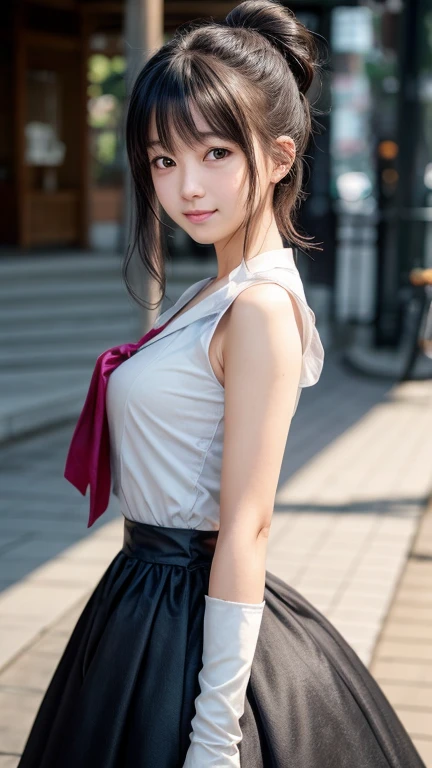 1 female，（Realistic，Realistic：1.5），（masterpiece），（Highest quality：1.4），（Hyper HD：1.2），（RAW Photos：1.2），（Sharp focus：1.3），（Face Focus：1.2），Japanese Girls，Professional attire，（young ：1.1），（Smile：1.5），（Hairy Cut：1.6），（Beautiful Face：1.7），（Beautiful dress with attention to detail：1.4），（Japanese Girlsの胸のプロの写真， （： 1.3）， （Wide open chest），Short, thin hair， （Both sides up）， （Simple gray background： 1.6）， Beautiful golden light， break， （big）， Beautiful and beautiful eyes， （Adorable），masterpiece, Highest quality, One girl,tsukino usagi,Gray background, gloves,Sailor Moon、whole body、