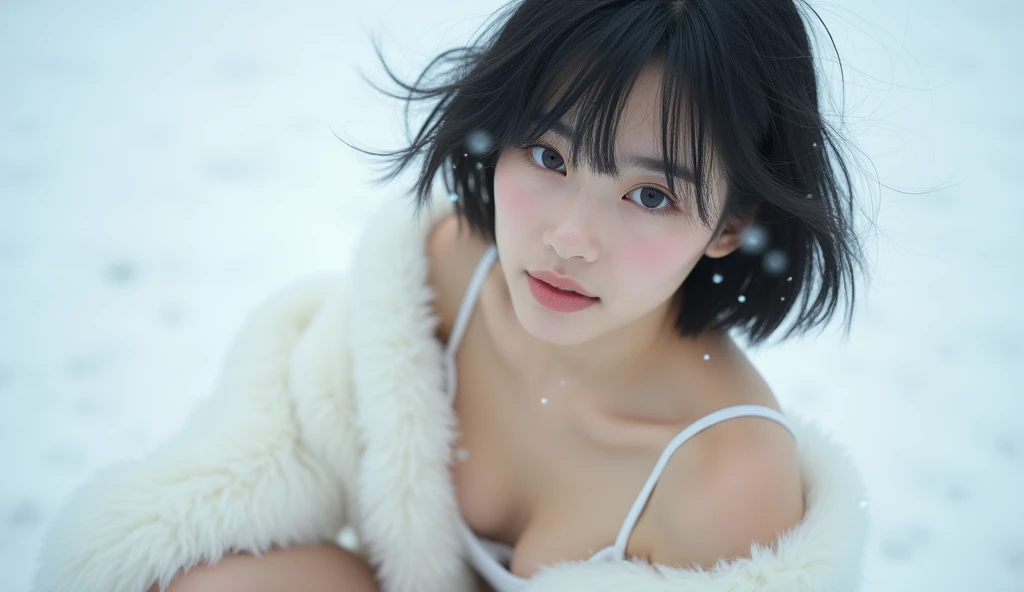 (RAW photo) winter，snow scene，Beautiful teen shoulder length sweater，lace pantyhose, white underwear, random color，long sweater，simultaneous、simultaneous、simultaneous、Feels good、RAW photo with both eyes closed, cute face、Full body Esbian、camisole、look up、skinny、14 years、small breasts、close your eyes、深いsorrow、sorrow、look up at the sky、open your mouth、shout、 Depth of bounds written，real light，ray tracing，OC renderer，UE5 renderer，surreal，best quality，8K，works of masters，super fine，fine pubic hair，correct anatomy.