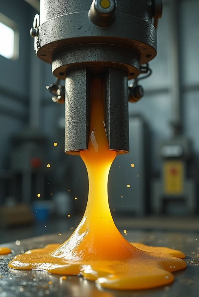 Dabs oozing out of a closed hydraulic press