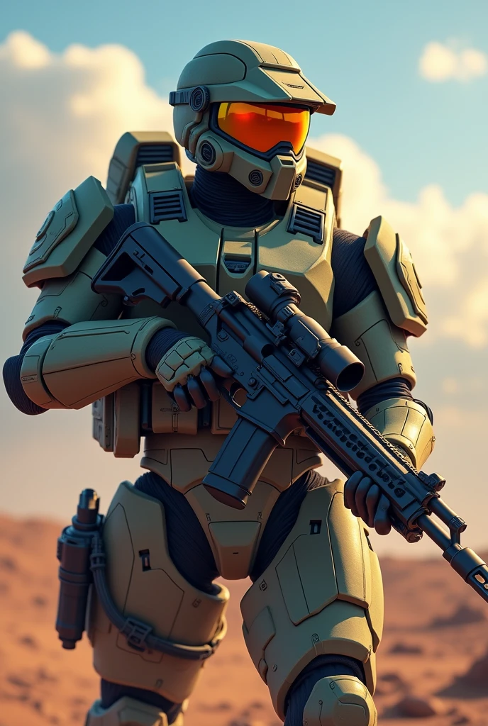 ((Highest quality、masterpiece、anime style、best quality、high resolution、8k、detailed、ultra-detailed:1.3)),(best quality, ultra-detailed, photorealistic: 1.39), bright and vibrant colors, studio lighting, romantic,The background is a battlefield,The size is 18m,One large,mobile suits,Assault rifle in hand and ready to fire,Accurately depicts every detail of the assault rifle,Assault rifle held and ready with both hands