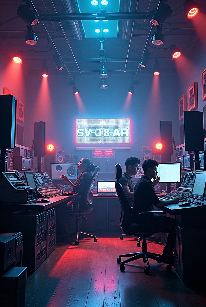 Make a CD cover with a sign that says SV-08-AR and dynamic studio images