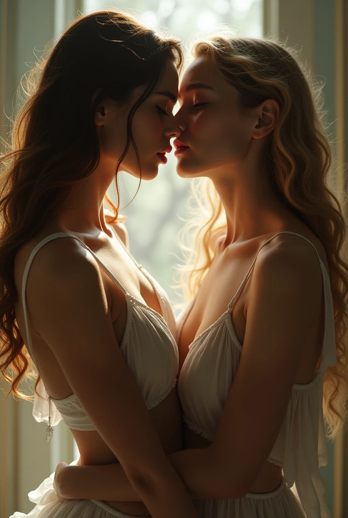 beautiful, masterpiece, best quality, Extremely detailed face,  Perfect lighting, 2 Girls,Spanking，