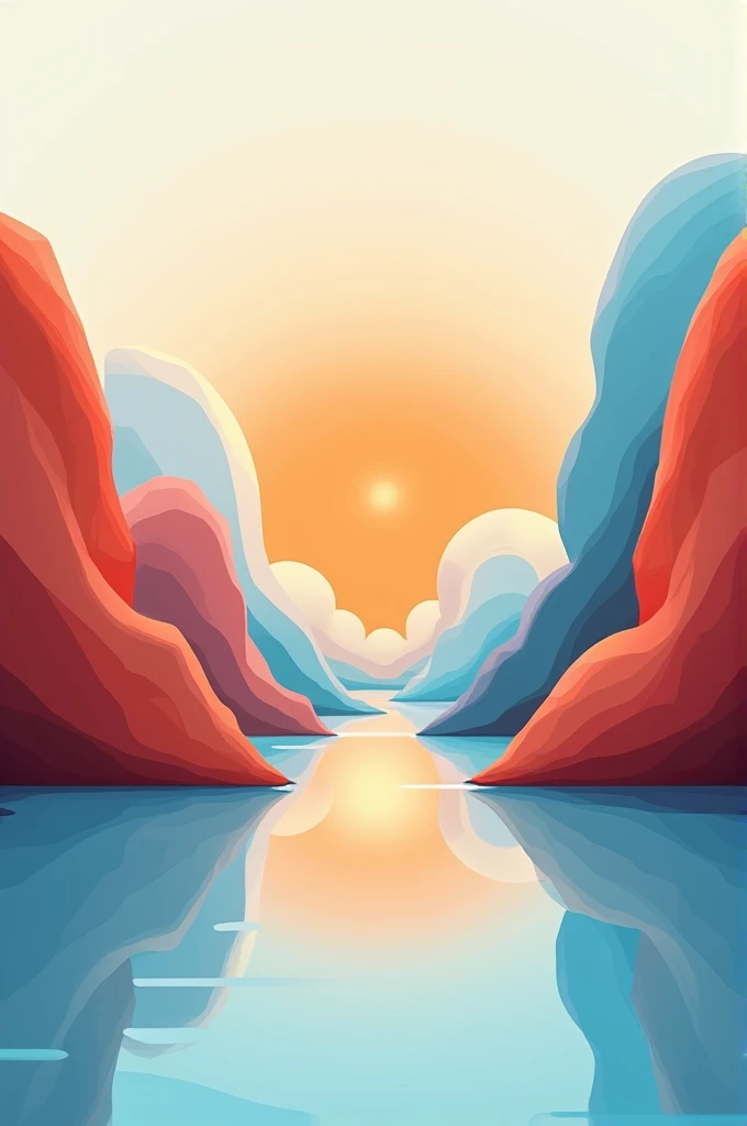 Orange and white sky blue geometry background