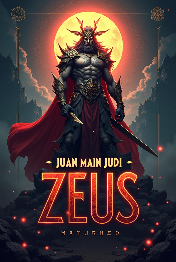 Draw. A company poster with text juan main judi zeus