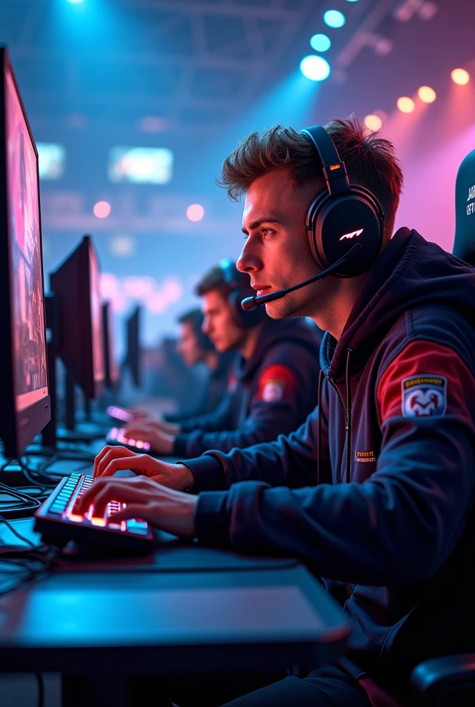 Gamer in a tournament 

