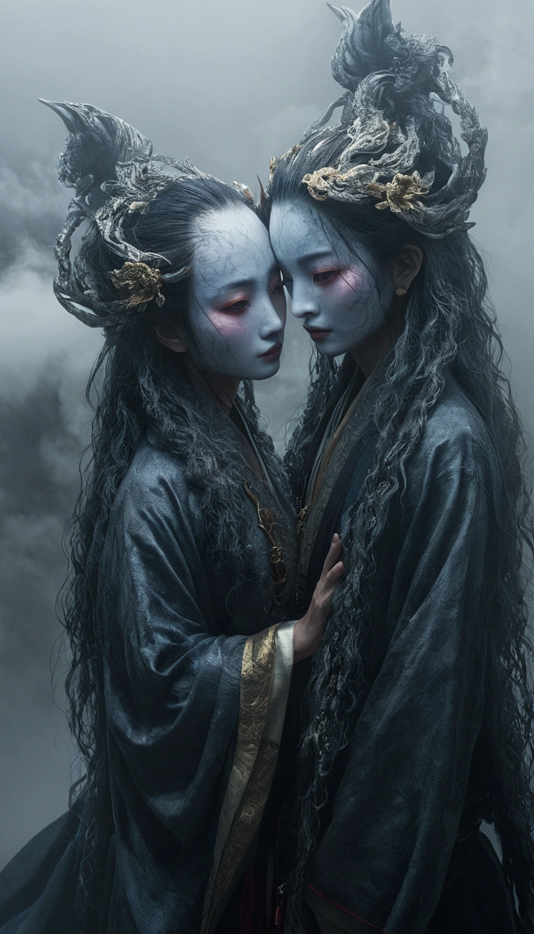face、fog、Drift、cloud、Flowing、dim、Highest quality、8k