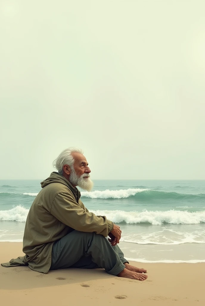 An old man on the beach