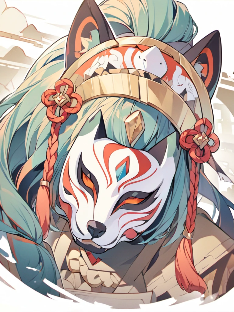 unusual hairstyle , unusual headdress ,Ancient, animal mask,