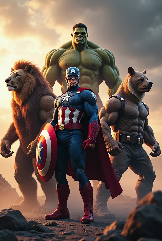 Avengers team in animal have a great body