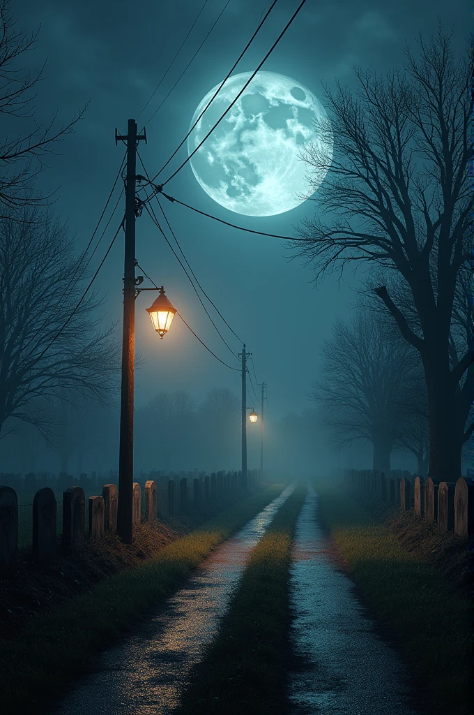 "One Night" "Three Crossings road" "A Lamppost" "A Graveyard"