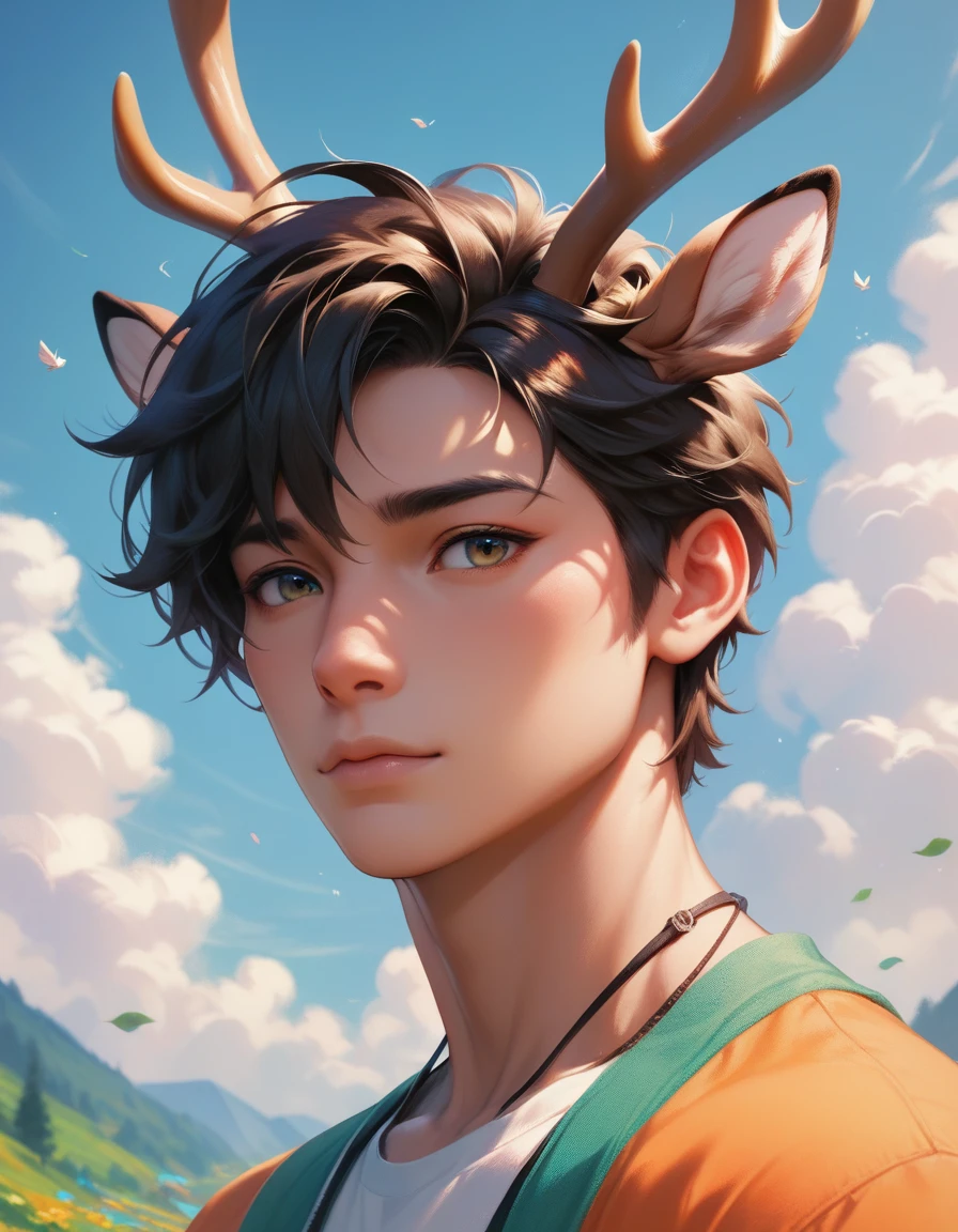 High-resolution photos,A ,A giant seven-colored deer