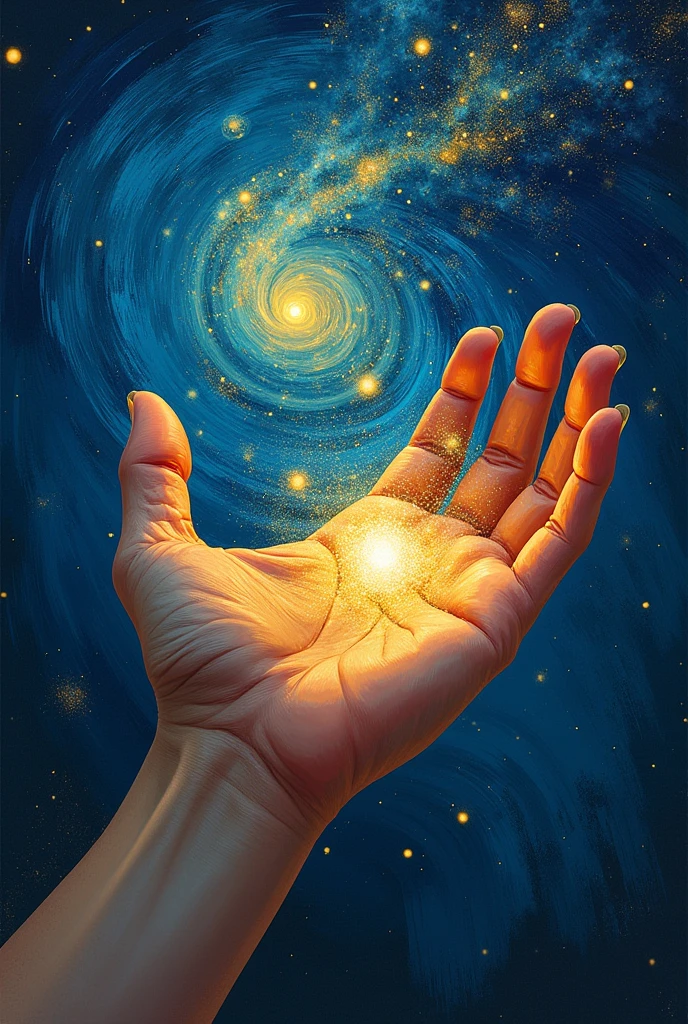 The universe in a hand, Van Gogh style